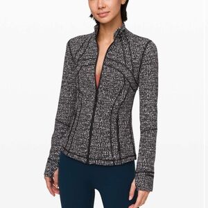 Lululemon Define Jacket Knotted Jacquard Black White Size 8
